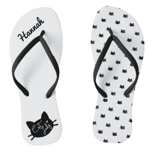 Adorable Cats Pattern Cat Lady Thongs