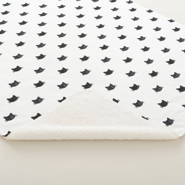 Adorable Cats Pattern Sherpa Blanket (3/4)