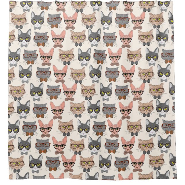 Adorable  Cats Pattern Shower Curtain (Front)