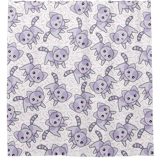 Adorable  Cats Pattern Shower Curtain (Front)