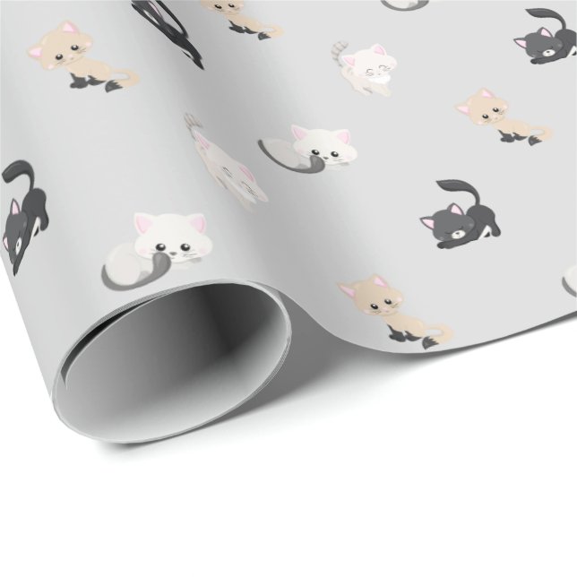 Adorable Cats Pattern Wrapping Paper (Roll Corner)
