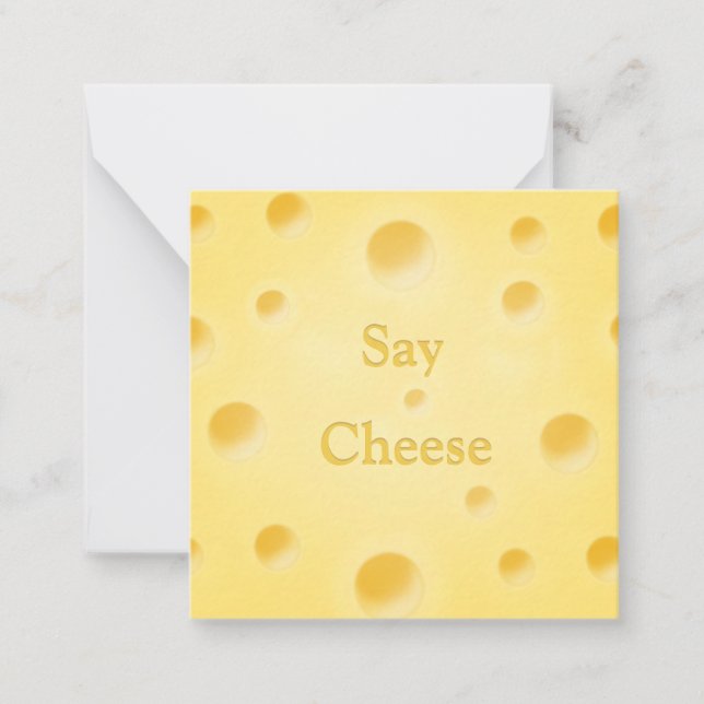 Adorable Cheese Slice Charming Pale Yellow Custom Card (Front)