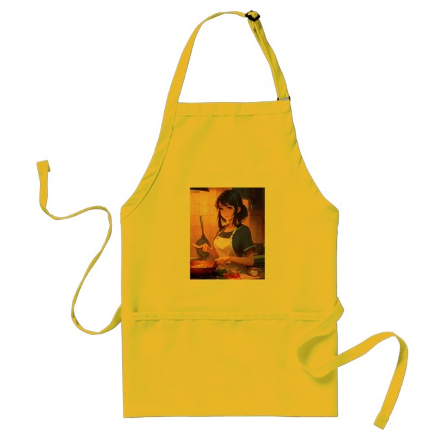 "Adorable Chef Anime Apron - Cute Girl Cooking Fun (Front)