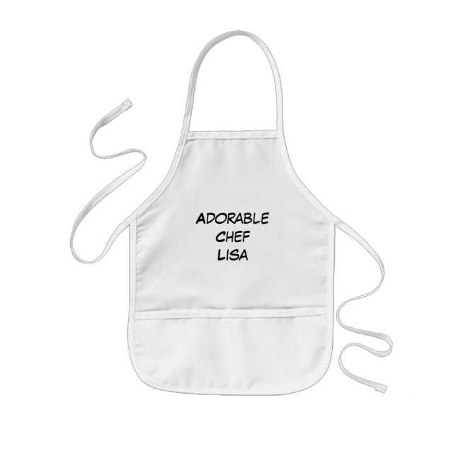 Adorable Chef Liza Custom Text Kids Apron (Front)