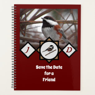 Adorable Chestnut Backed Chickadee Monogram Photo Planner