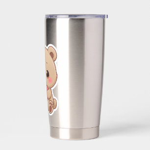 Adorable Chibi Bear with Heart Insulated Tumbler