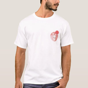 Adorable Chibi White Bunny with Red Balloon T-Shirt