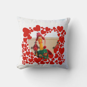 Adorable Chicken Christmas Pillow! Cushion