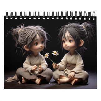Adorable Children With Flowers Calendar
