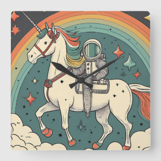 Adorable children's clock with retro Space theme