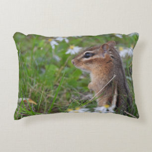 Adorable Chipmunk in flowers Decorative Cushion