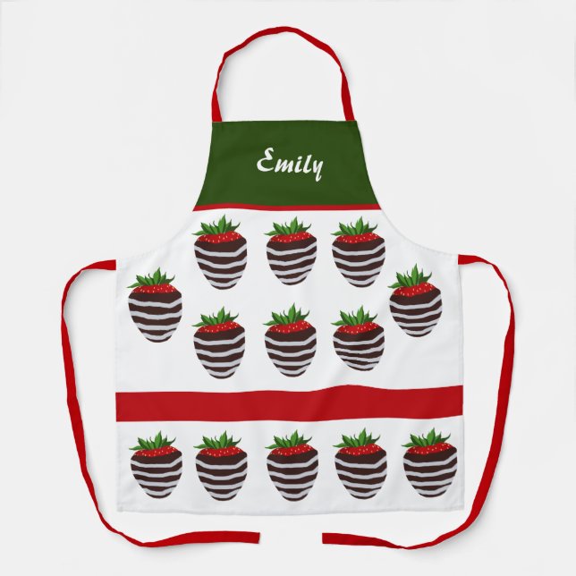 Adorable Chocolate Covered Strawberry Apron (Front)