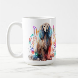 ADORABLE CHRISTMAS AFGHAN HOUND PUPPY COFFEE MUG