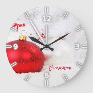 Adorable Christmas Balls -Personalised Large Clock