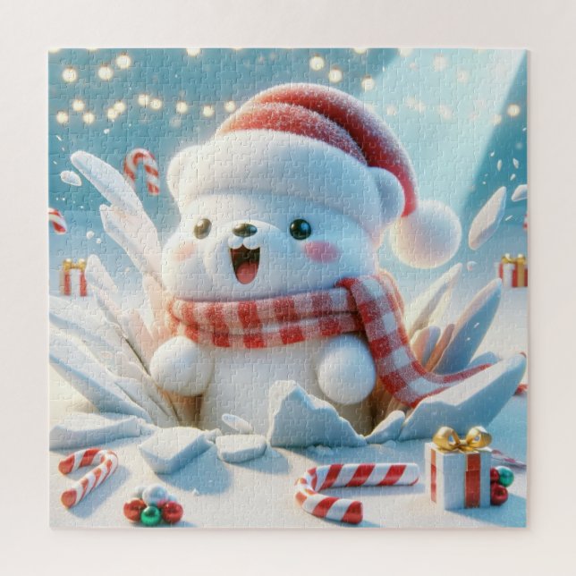Adorable Christmas Bear Jigsaw Puzzle (Vertical)