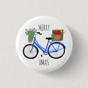 Adorable Christmas Bicycle Holiday Xmas Gifts 3 Cm Round Badge