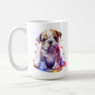 ADORABLE CHRISTMAS BULLDOG PUPPY DOG COFFEE MUG