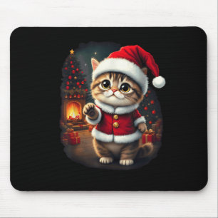 Adorable Christmas Cat Santa Claus Lovely Xmas Kit Mouse Pad
