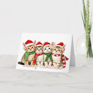 Adorable Christmas Cats Pet Lover Card