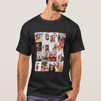 Adorable Christmas Dog Photo Collage Classic T-Shi T-Shirt