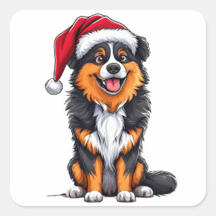 Adorable Christmas Dog Square Sticker