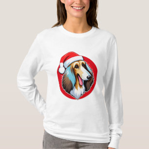 Adorable Christmas Dog With Santa Hat T-Shirt