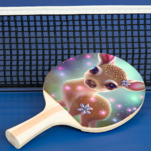 Adorable Christmas Fawn Ping Pong Paddle