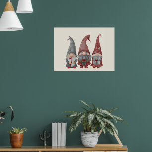 Adorable Christmas Gnomes with Holiday Cheer Poster