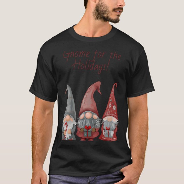 Adorable Christmas Gnomes With Holiday Cheer T Shi T-Shirt (Front)