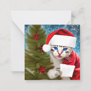 Adorable Christmas Kitten Card
