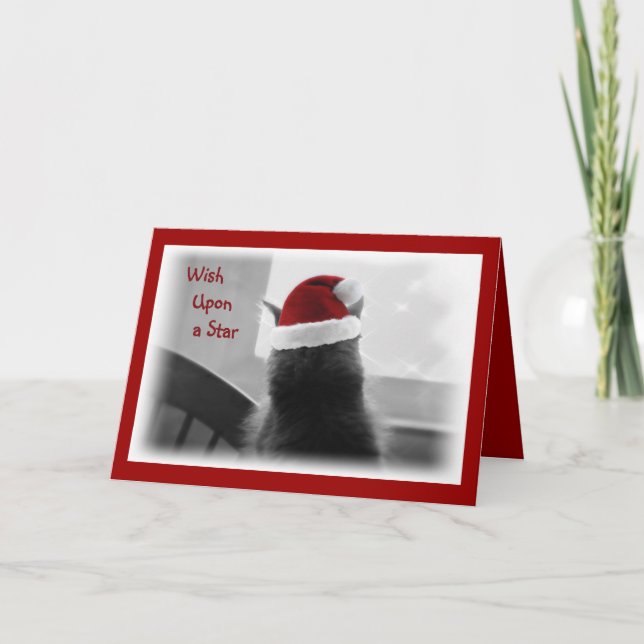 Adorable Christmas Kitten Holiday Card (Front)