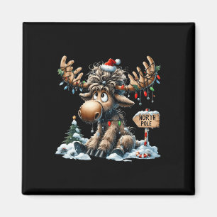 Adorable Christmas Moose Merry Christmoose Men Wom Magnet