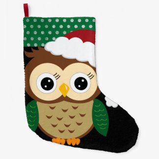 Adorable Christmas Owl Large Christmas Stocking