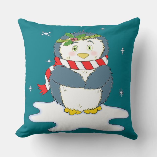 Adorable Christmas Penguin Cushion (Front)