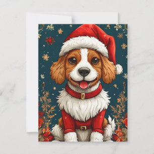 Adorable Christmas Puppy Postcard