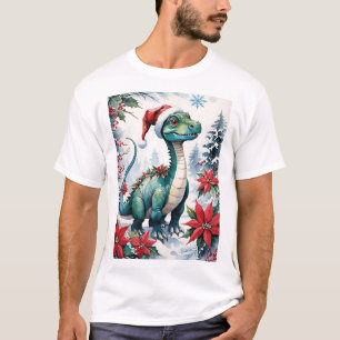 Adorable Christmas Santa Baby T-Rex T-Shirt