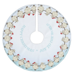 Adorable  Christmas Sheep Brushed Polyester Tree Skirt