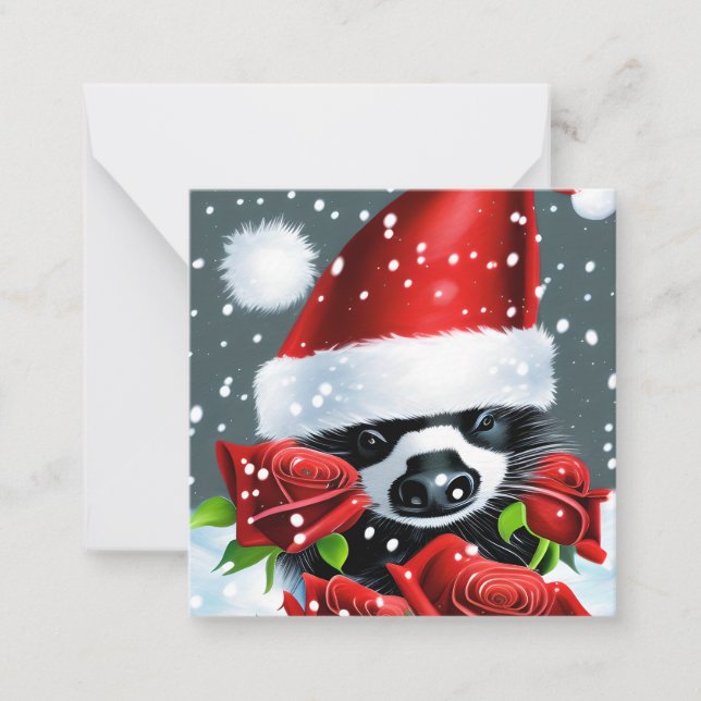 Adorable Christmas Skunk Card (Front)