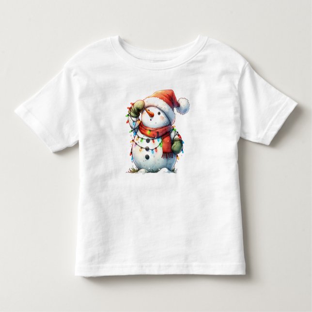Adorable Christmas Snowman Baby Bodysuit (Front)
