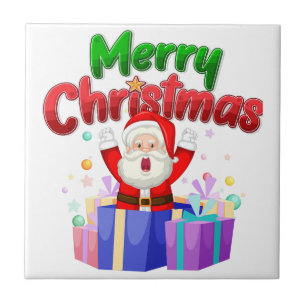 Adorable Christmas Snowman Ceramic Tile