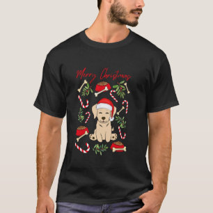 Adorable Christmas sweet puppy labrador with santa T-Shirt