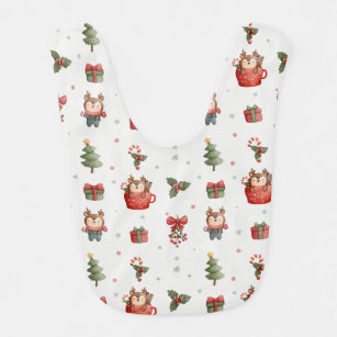Adorable Christmas Tree Reindeer Gifts Candy Cane Bib
