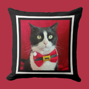 Adorable Christmas Tuxedo Cat Cushion
