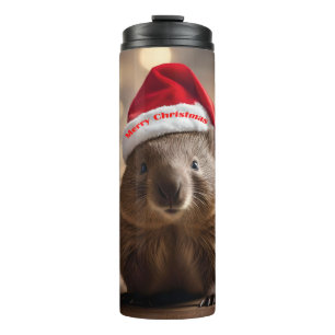 Adorable Christmas Wombat,  Thermal Tumbler