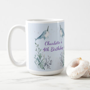 Adorable Chubby Narwhal Whale fish Seamless Sea Li Coffee Mug