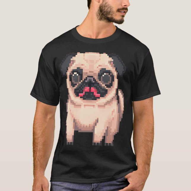 Adorable Chubby Pug - Pixel art T-Shirt (Front)