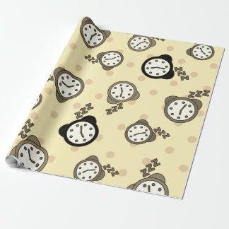 Adorable clocks beige party wrapping paper