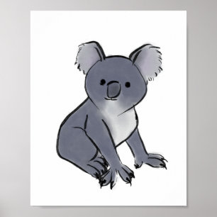 Adorable coala sketch poster