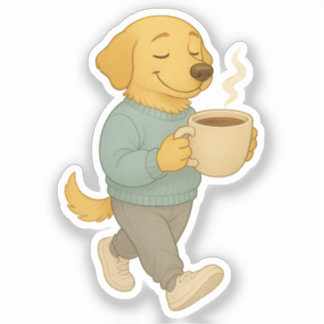 Adorable Coffee Dog Clipart 