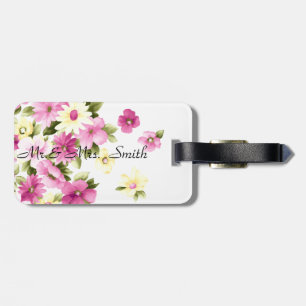 Adorable Colourful Girly Blooming Flowers Luggage Tag